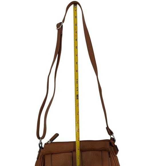 Rosetti Crossbody Shoulder Handbag Faux Leather Cognac Brown Purse - Picture 11 of 13